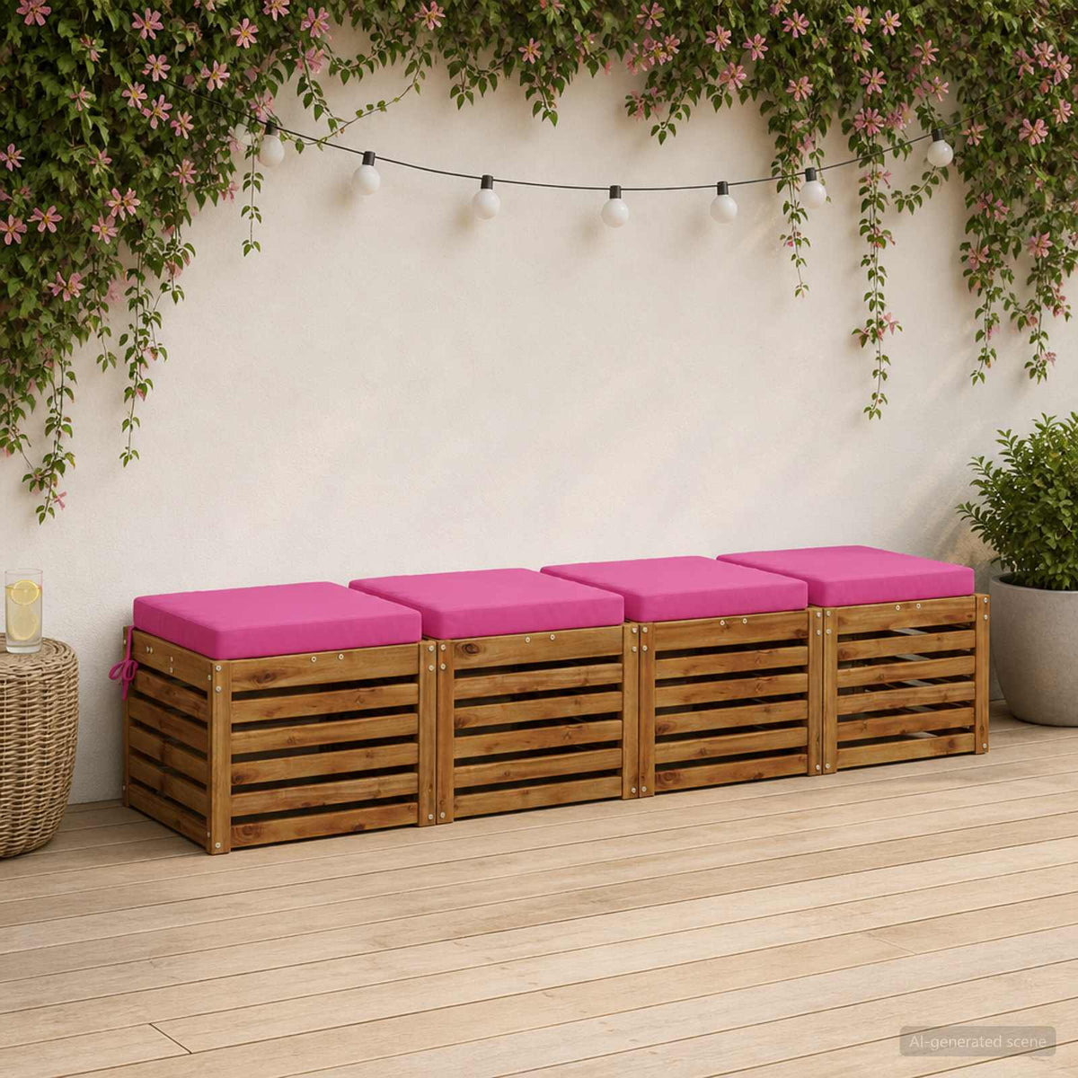 Seat Cushions SOEST Polyester Height Width Pink