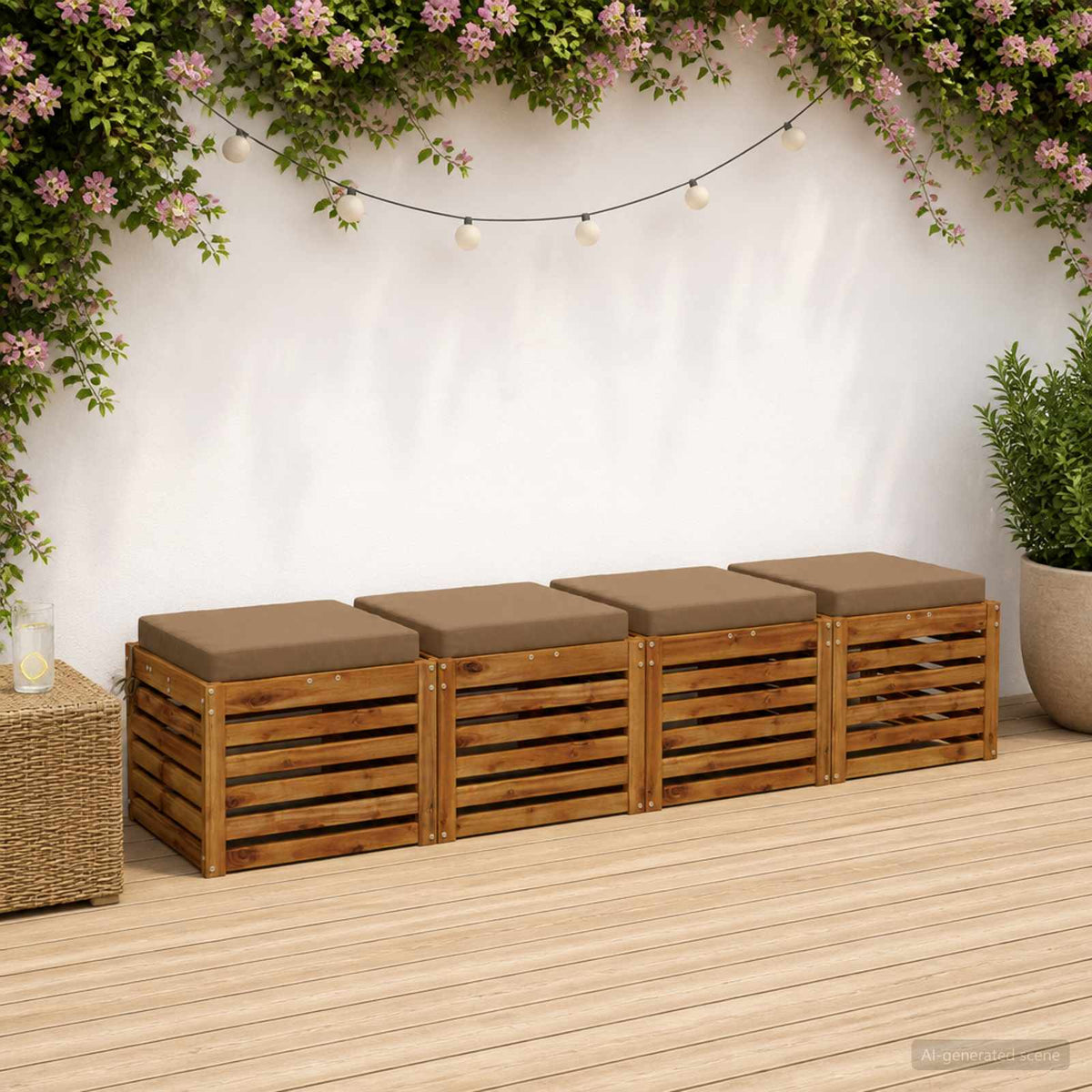 Seat Cushions SOEST Polyester Height Width Taupe