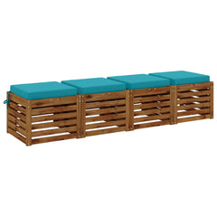 vidaXL Seat Cushions SOEST 4 pcs 100% Polyester Turquoise 3