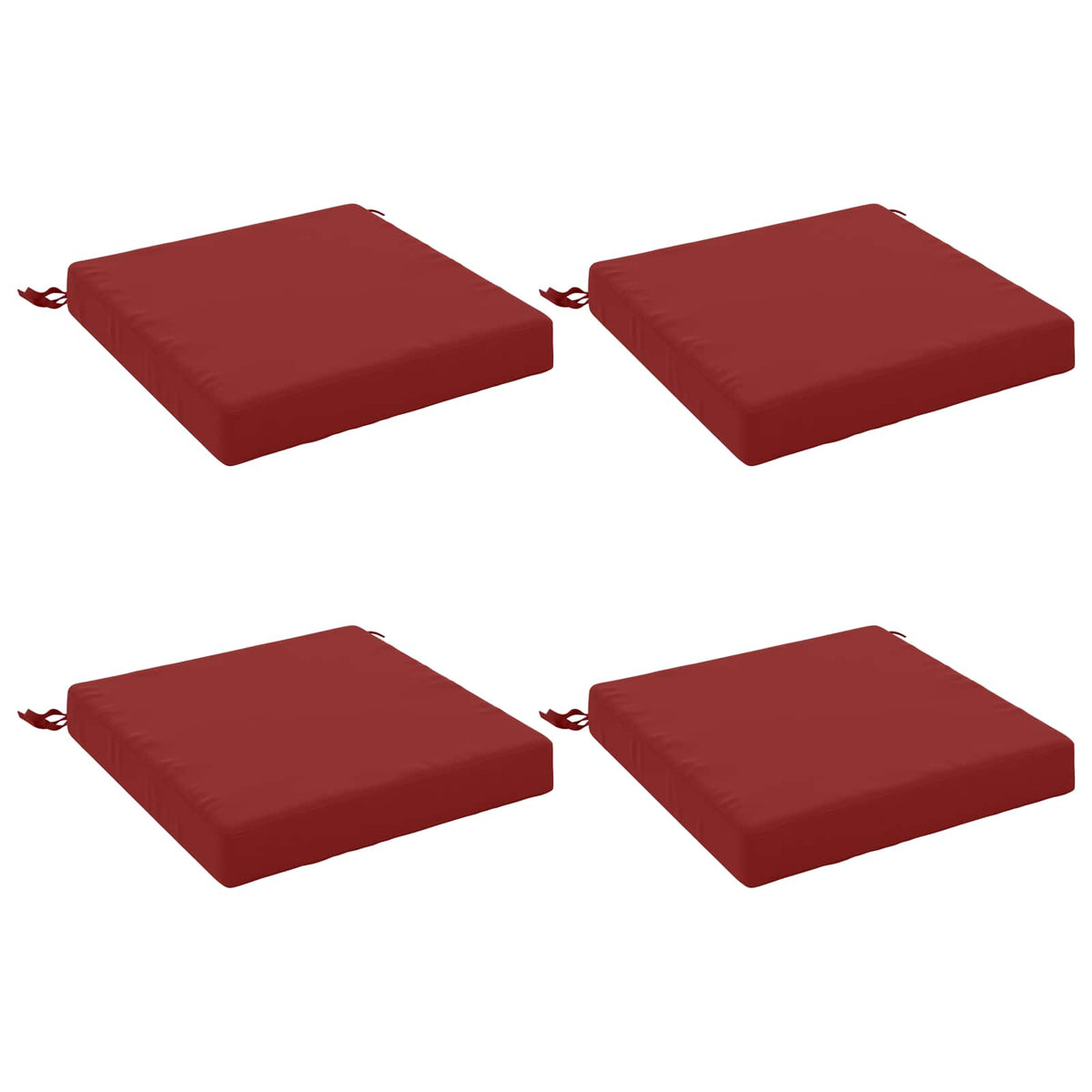 vidaXL Seat Cushions SOEST 4 pcs 100% Polyester Wine Red 2