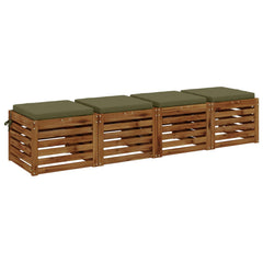 vidaXL Seat Cushions SOEST 4 pcs 100% Polyester Olive Green 3