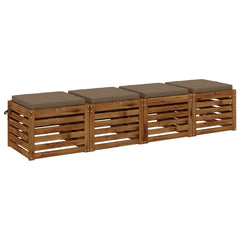 vidaXL Seat Cushions SOEST 4 pcs 100% Polyester Taupe 50 x 50 x 5 cm 3