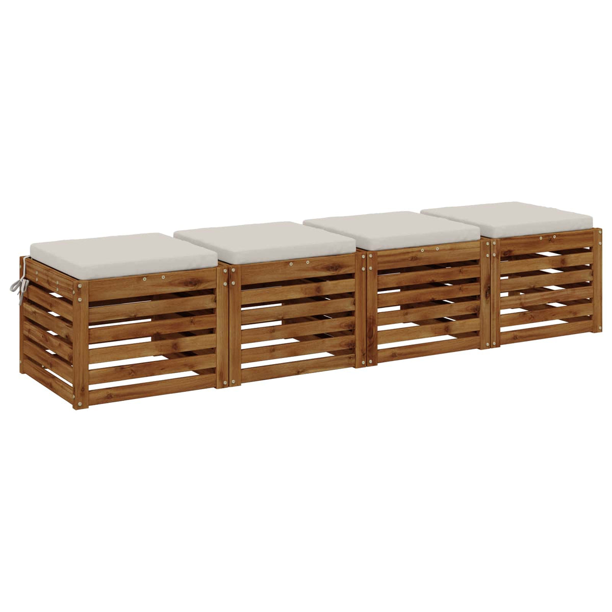 vidaXL Seat Cushions SOEST 4 pcs 100% Polyester White 50 x 50 x 5 cm 3