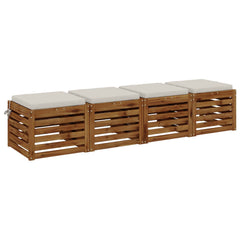 vidaXL Seat Cushions SOEST 4 pcs 100% Polyester White 50 x 50 x 5 cm 3