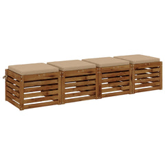 Seat Cushions SOEST 4 pcs 100% Polyester Sand, image 3