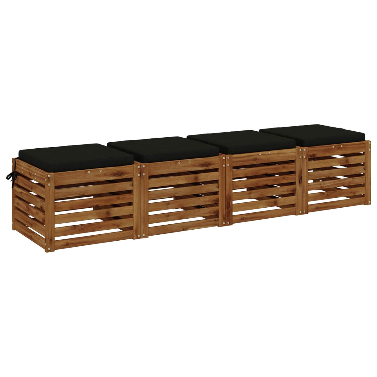 Seat Cushions SOEST 4 pcs 100% Polyester Black, image 3