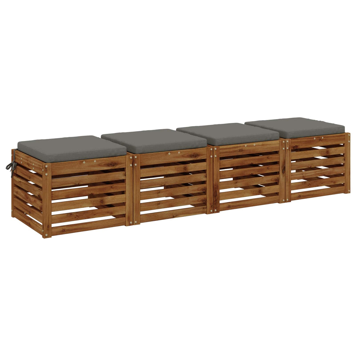 vidaXL Seat Cushions SOEST 4 pcs 100% Polyester Grey 50 x 50 x 5 cm 3
