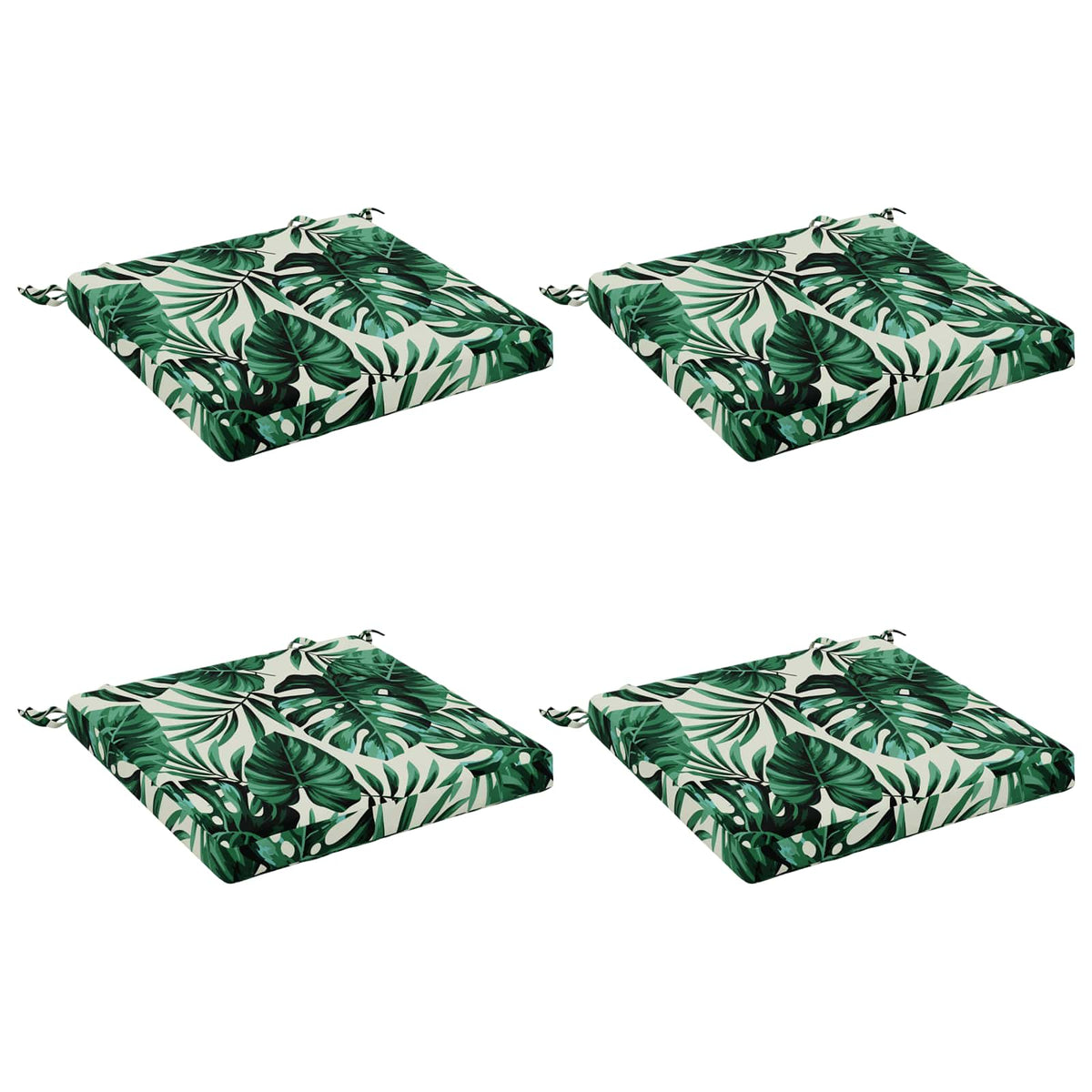 vidaXL Seat Cushions SOEST 4 pcs 100% Polyester Leaf Pattern 2