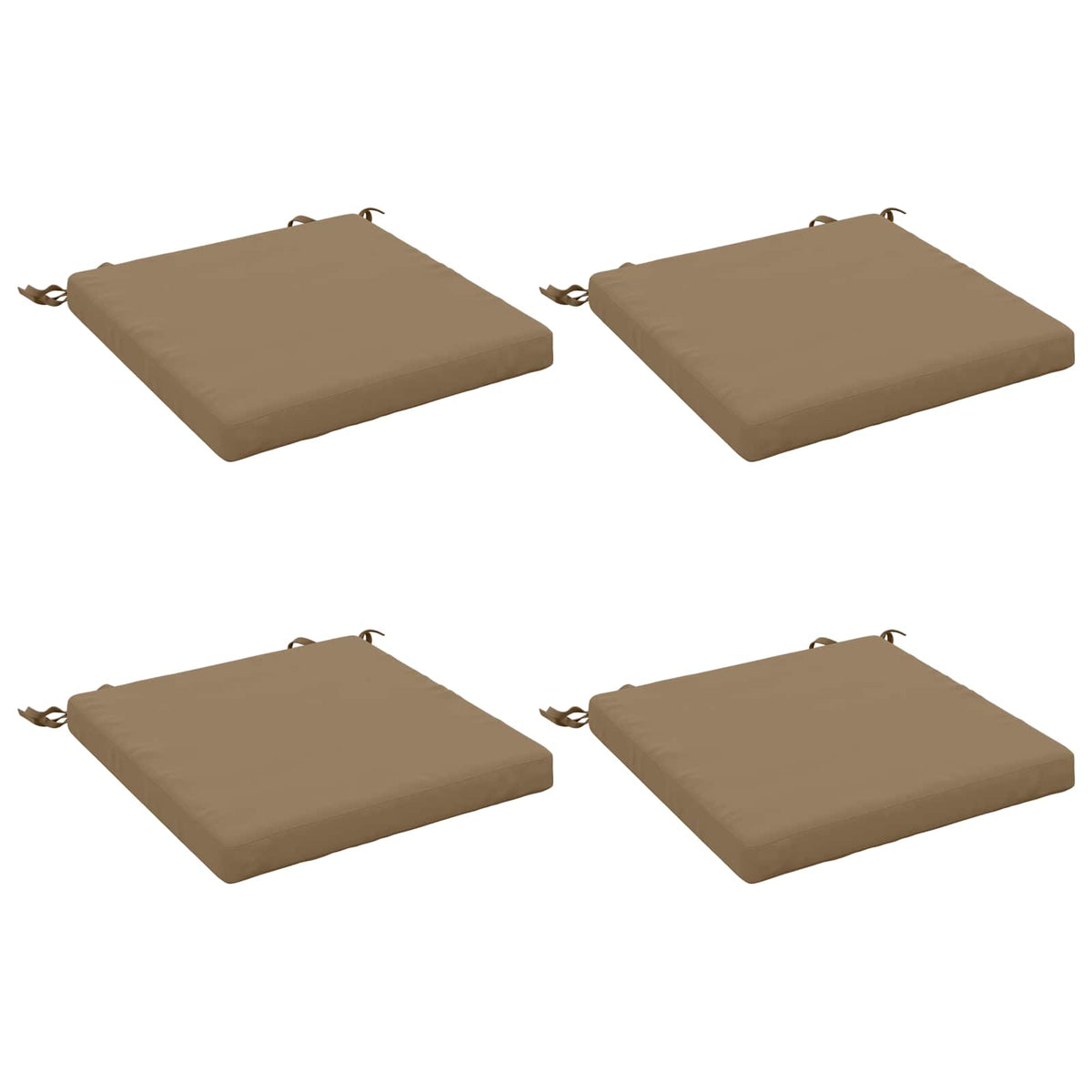 vidaXL Seat Cushions SOEST 4 pcs 100% Polyester Taupe 50 x 50 x 5 cm 2