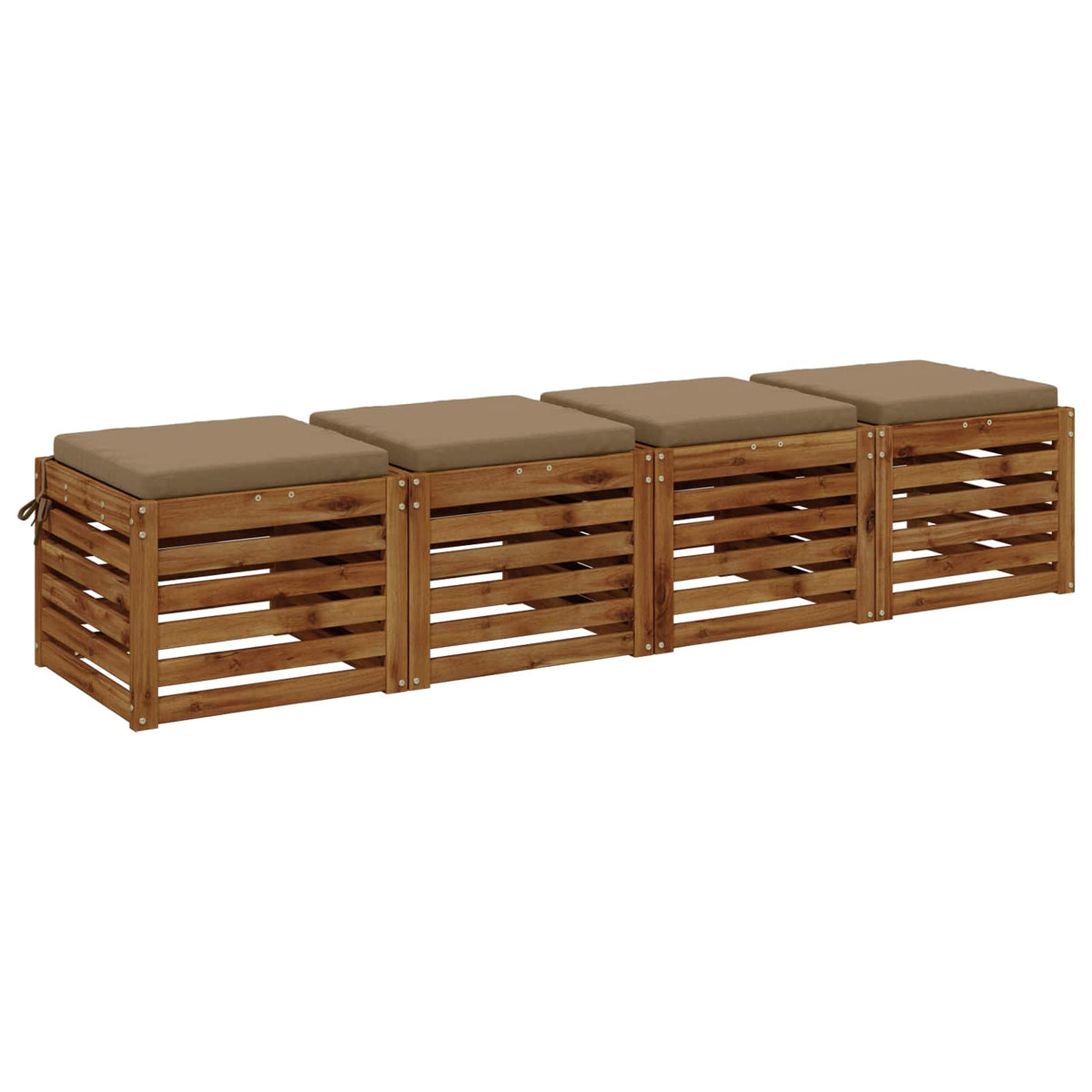 vidaXL Seat Cushions SOEST 4 pcs 100% Polyester Taupe 50 x 50 x 5 cm 3