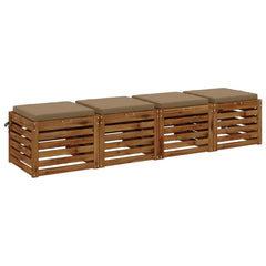 vidaXL Seat Cushions SOEST 4 pcs 100% Polyester Taupe 50 x 50 x 5 cm 3