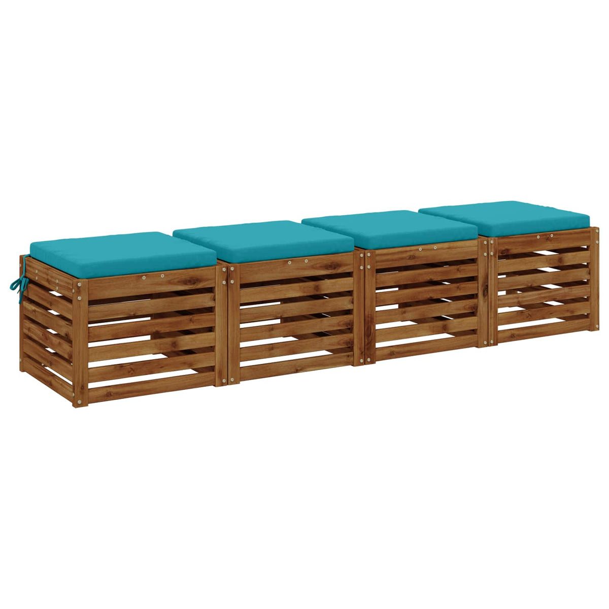 Seat Cushions SOEST 4 pcs 100% Polyester Turquoise, image 3