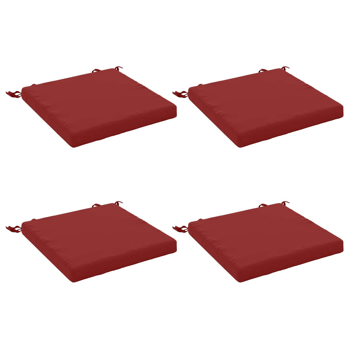 vidaXL Seat Cushions SOEST 4 pcs 100% Polyester Wine Red 2