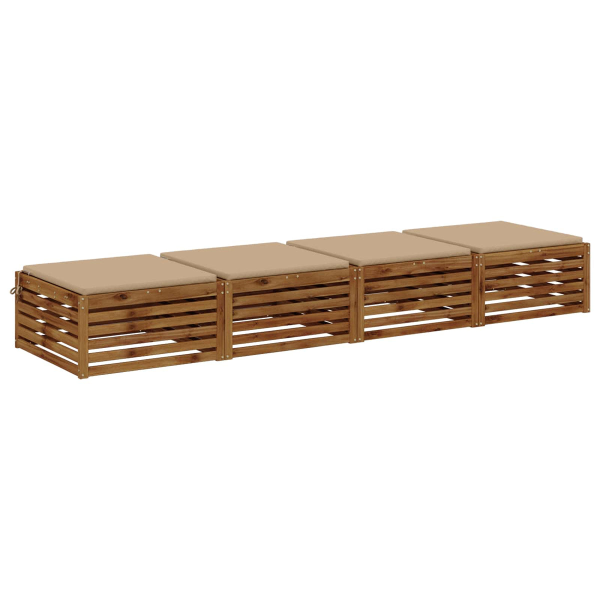 vidaXL Seat Cushions SOEST 4 pcs 100% Polyester Sand 60 x 60 x 3 cm 3