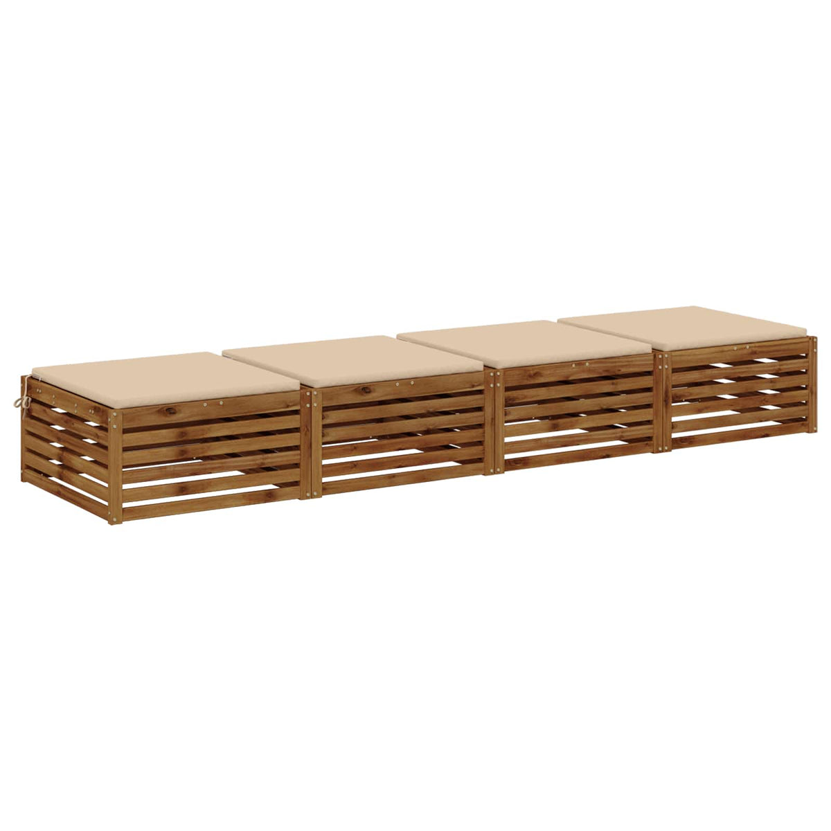vidaXL Seat Cushions SOEST 4 pcs 100% Polyester Cream 60 x 60 x 3 cm 3