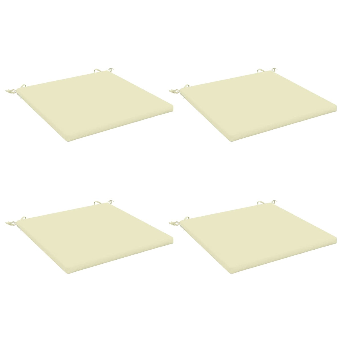 vidaXL Seat Cushions SOEST 4 pcs 100% Polyester Cream 60 x 60 x 3 cm 2