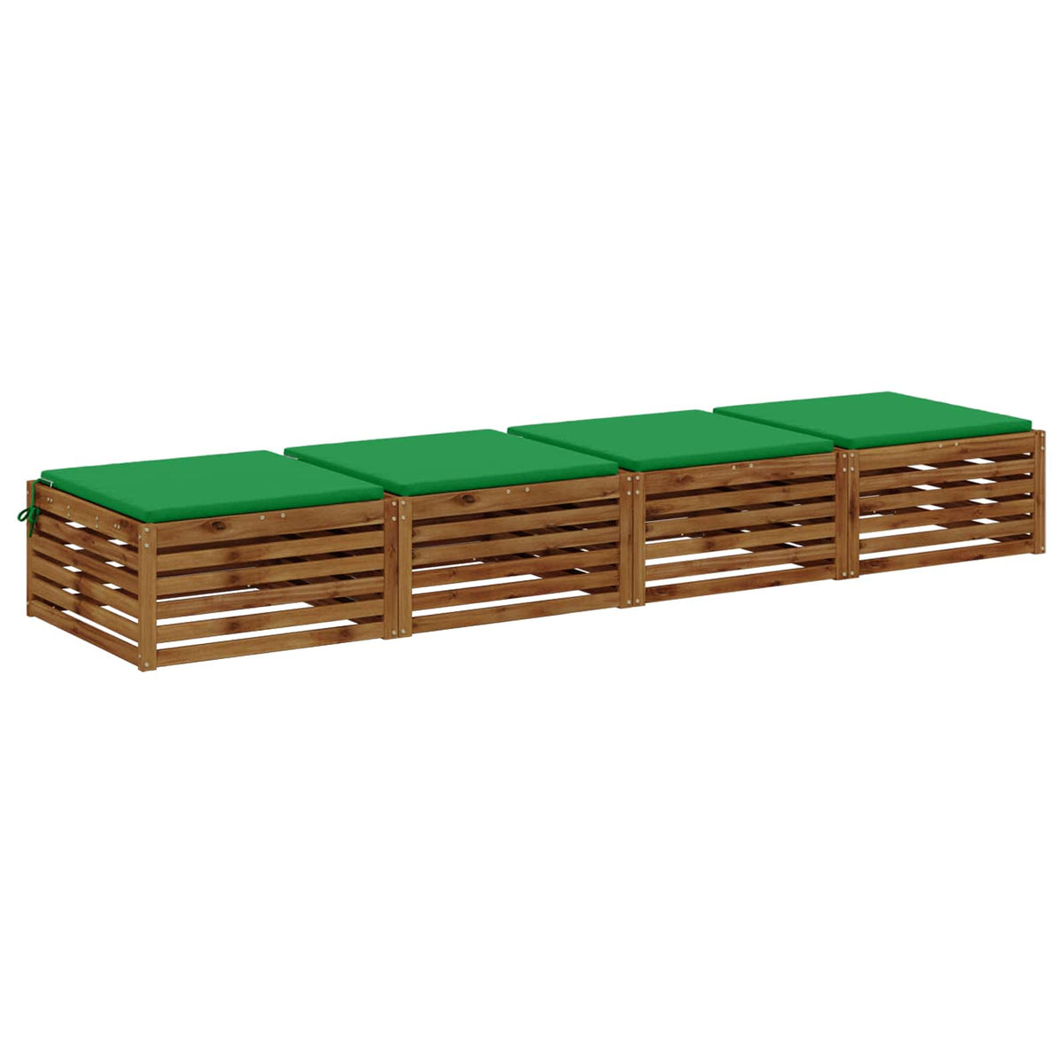 vidaXL Seat Cushions SOEST 4 pcs 100% Polyester Green 60 x 60 x 3 cm 3