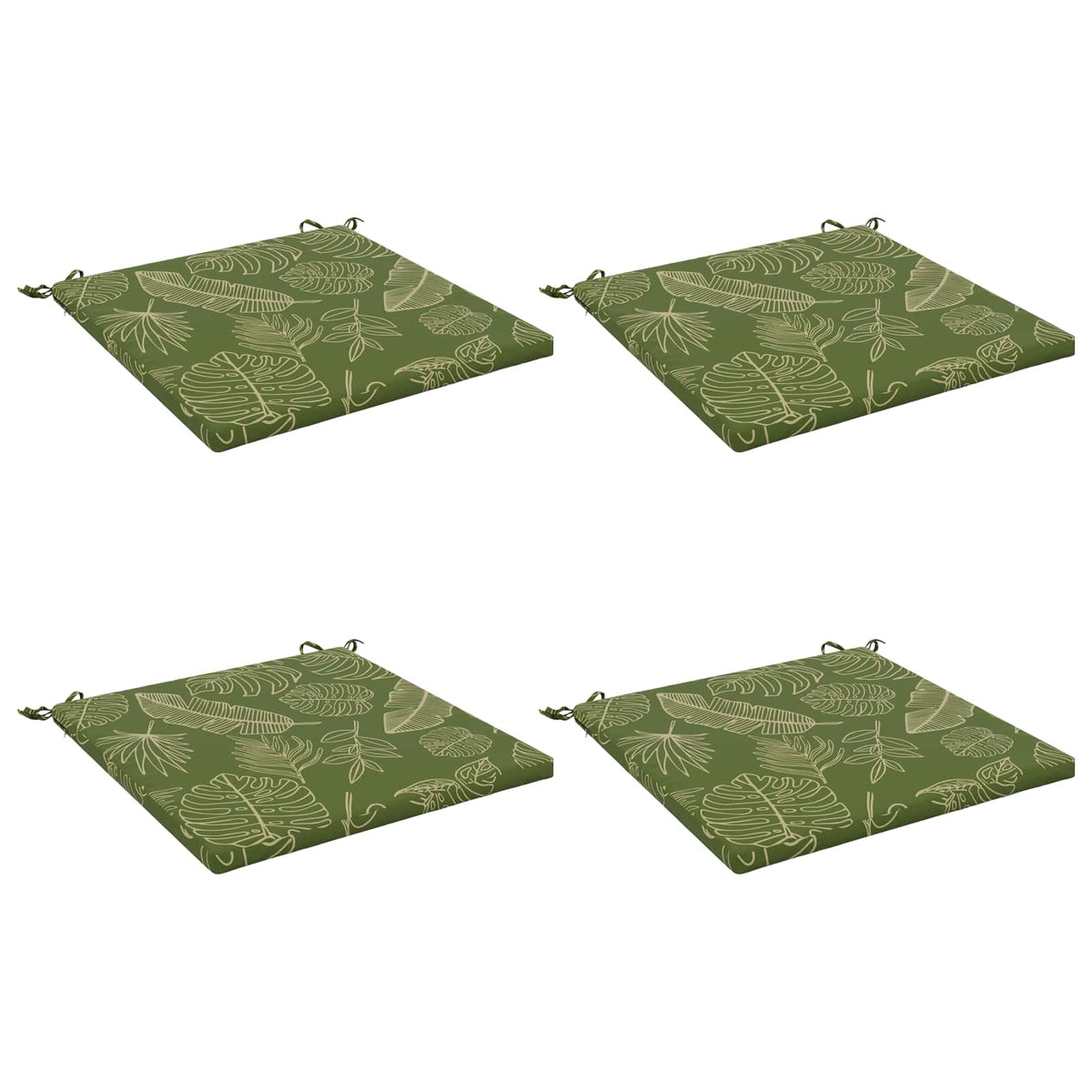 vidaXL Seat Cushions SOEST 4 pcs 100% Polyester Leaf Design 2