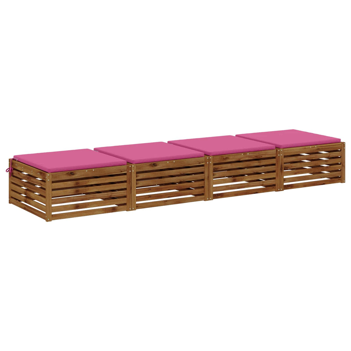 vidaXL Seat Cushions SOEST 4 pcs 100% Polyester Pink 60 x 60 x 3 cm 3