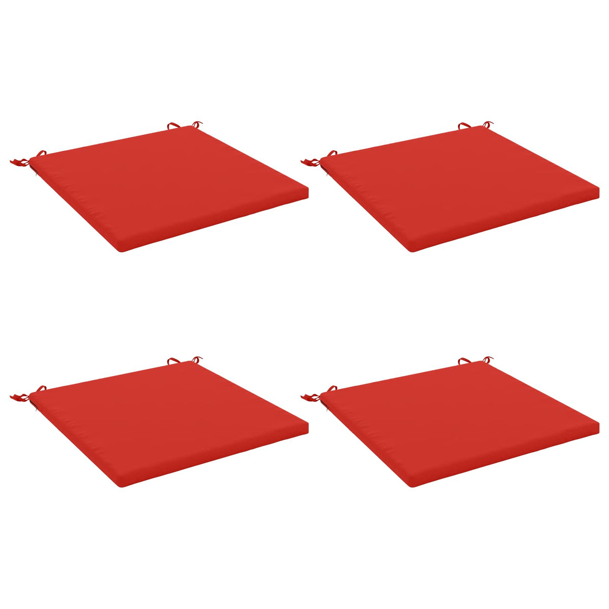 vidaXL Seat Cushions SOEST 4 pcs 100% Polyester Red 60 x 60 x 3 cm 2