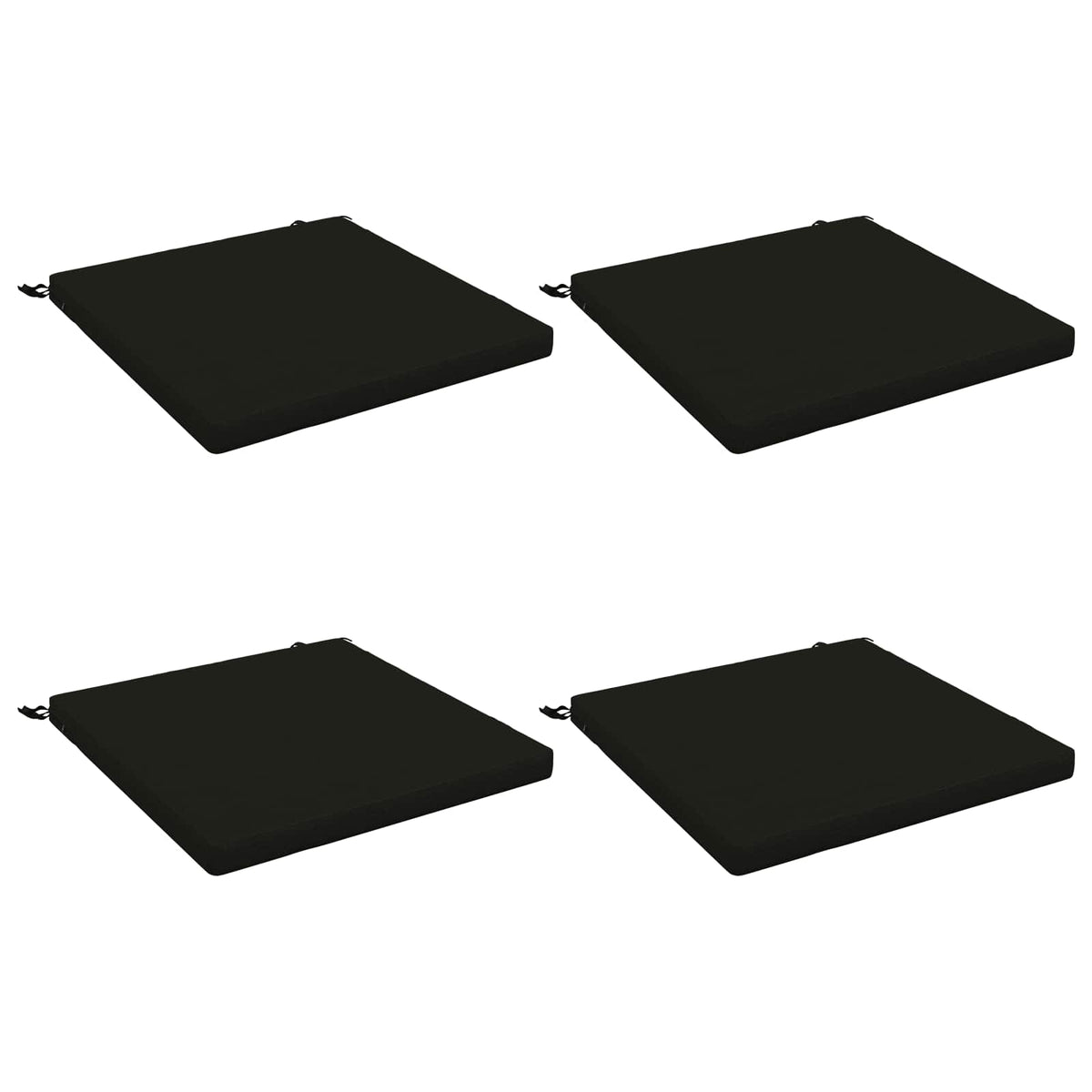 vidaXL Seat Cushions SOEST 4 pcs 100% Polyester Black 60 x 60 x 5 cm 2