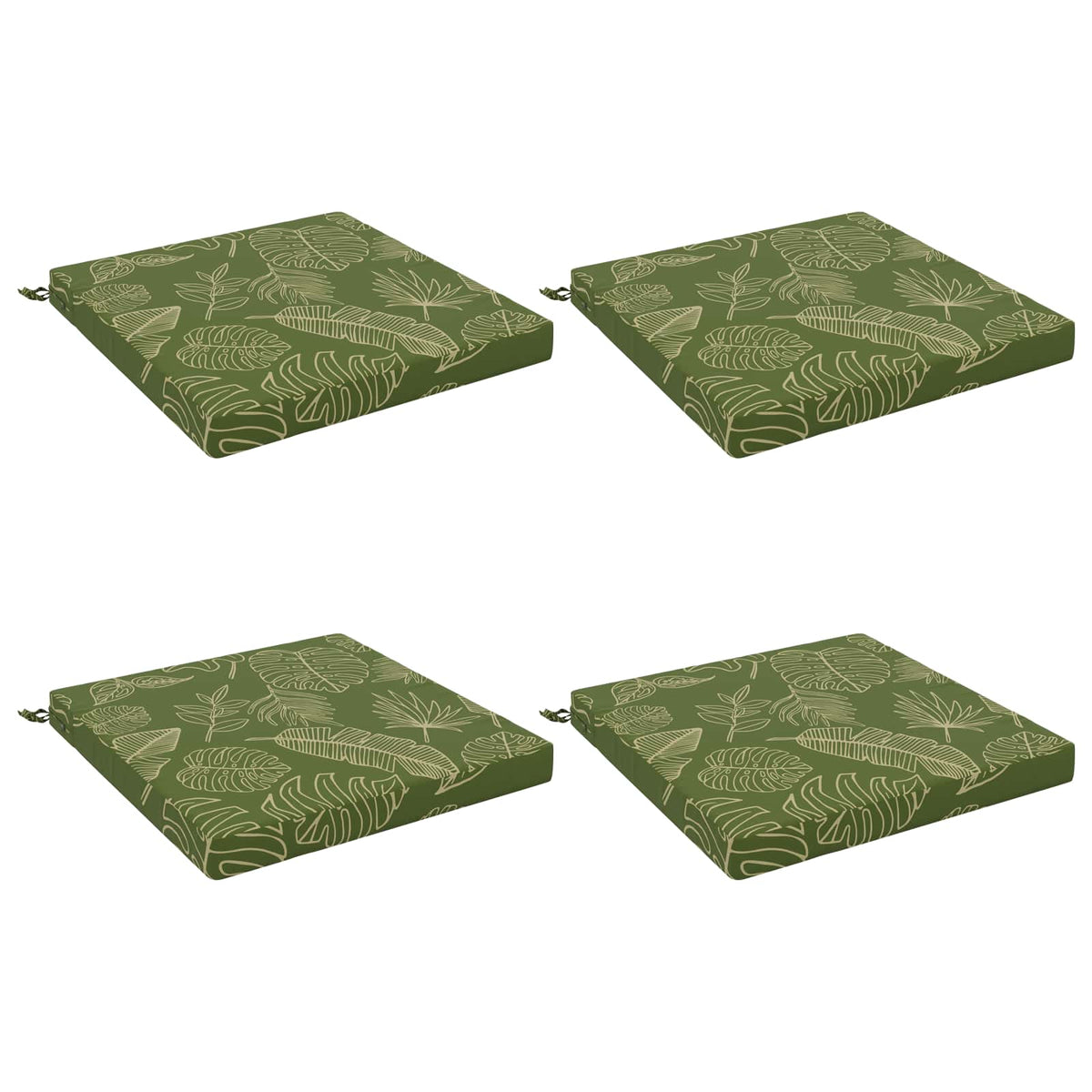 Seat Cushions SOEST 4 pcs 100% Polyester Leaf Design 2