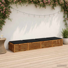 vidaXL Seat Cushions SOEST 4 pcs 100% Polyester Black 60 x 60 x 3 cm 1