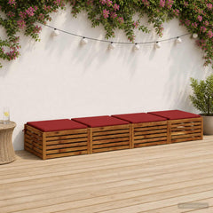 vidaXL Seat Cushions SOEST 4 pcs 100% Polyester Red 60 x 60 x 3 cm 1