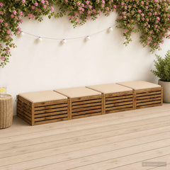 vidaXL Seat Cushions SOEST 4 pcs 100% Polyester Cream 60 x 60 x 3 cm 1