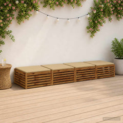 vidaXL Seat Cushions SOEST 4 pcs 100% Polyester Beige 70 x 70 x 3 cm 1