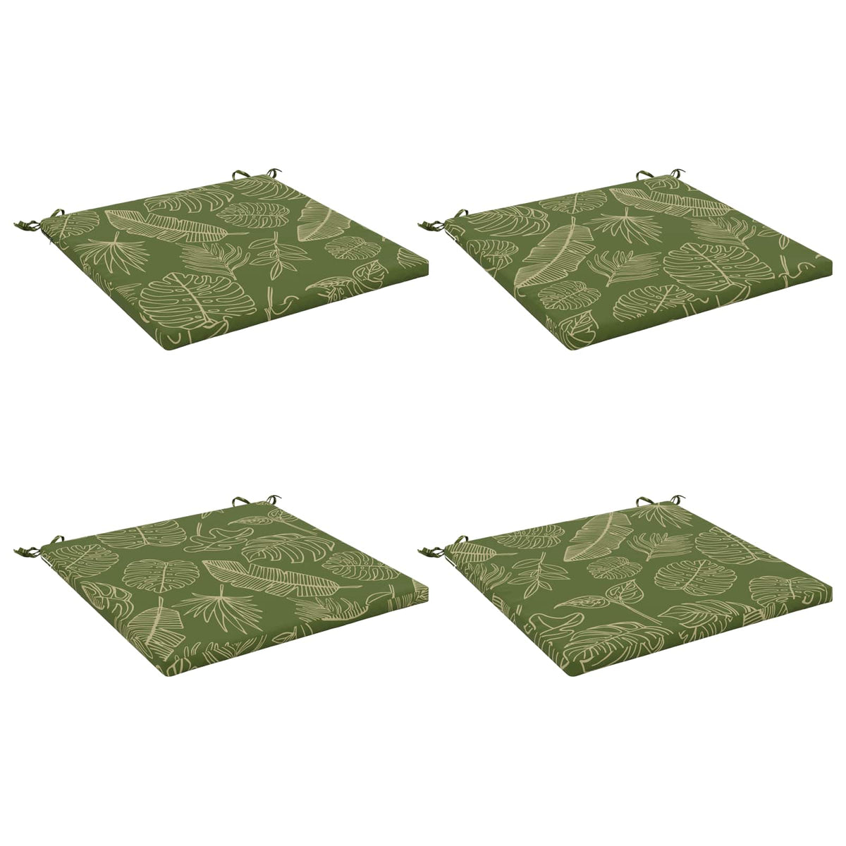 vidaXL Seat Cushions SOEST 4 pcs 100% Polyester Leaf Design 2
