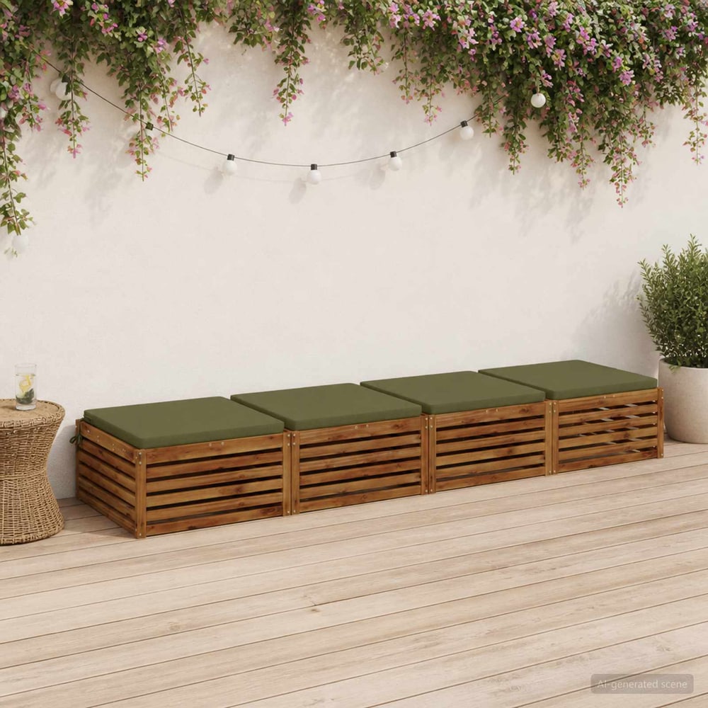 Seat Cushions SOEST 4 pcs 100% Polyester Olive Green 1
