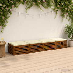 vidaXL Seat Cushions SOEST 4 pcs 100% Polyester Cream 60 x 60 x 5 cm 1