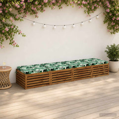 Seat Cushions SOEST 4 pcs 100% Polyester Leaf Pattern 1