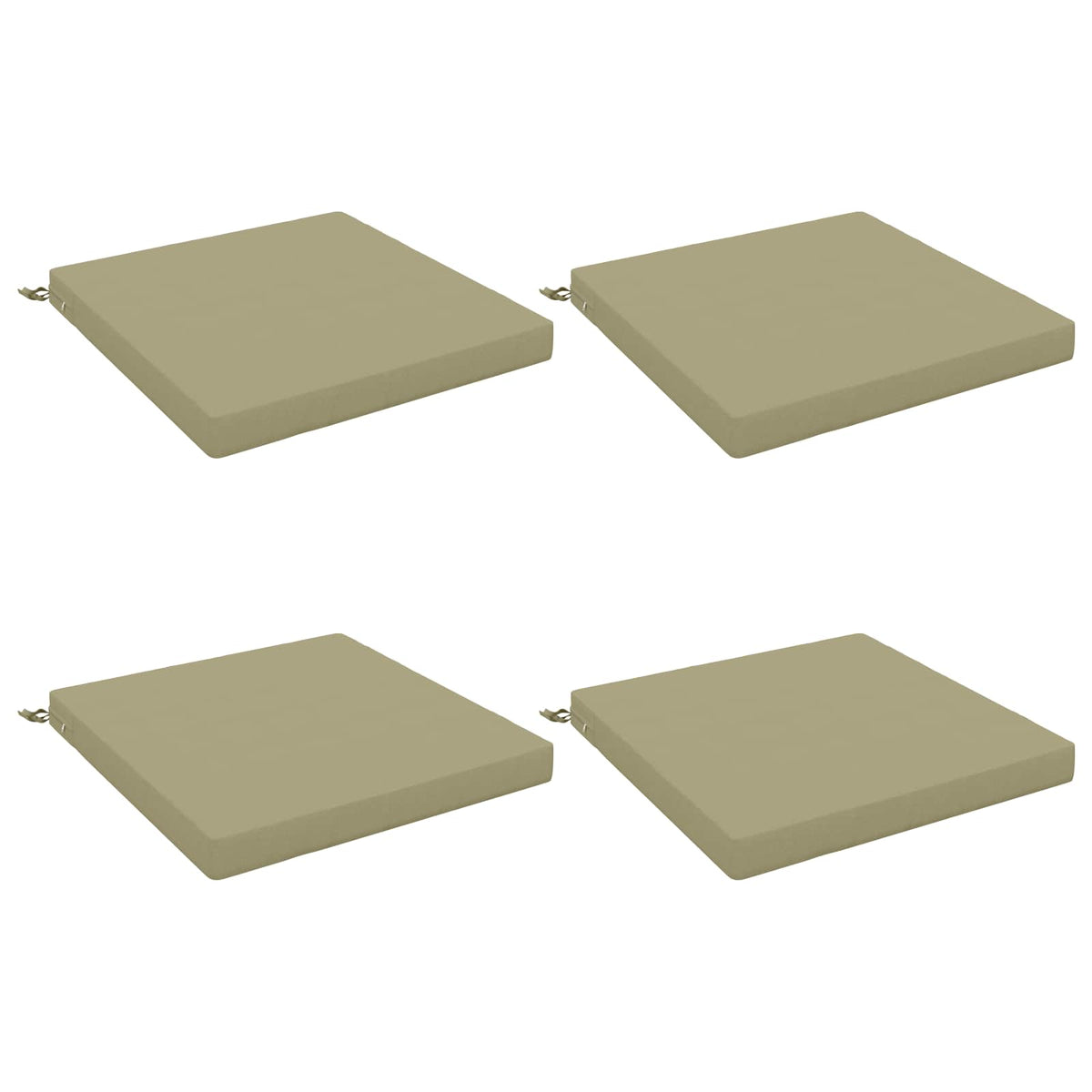 Seat Cushions SOEST 4 pcs 100% Polyester Light Green 2