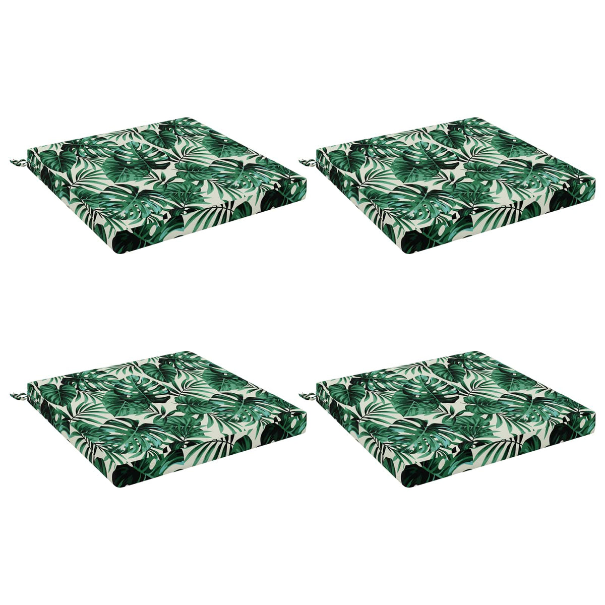 Seat Cushions SOEST 4 pcs 100% Polyester Leaf Pattern 2
