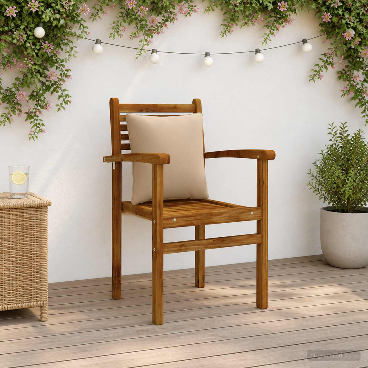 vidaXL Back Cushion PUTTEN 4 pcs 100% Polyester Sand 40 x 40 x 15 cm 1