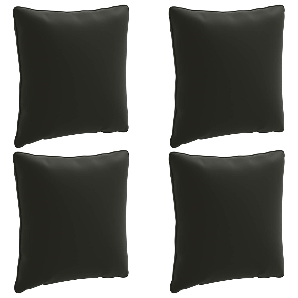 vidaXL Back Cushion PUTTEN 4 pcs 100% Polyester Black 40 x 40 x 15 cm 2