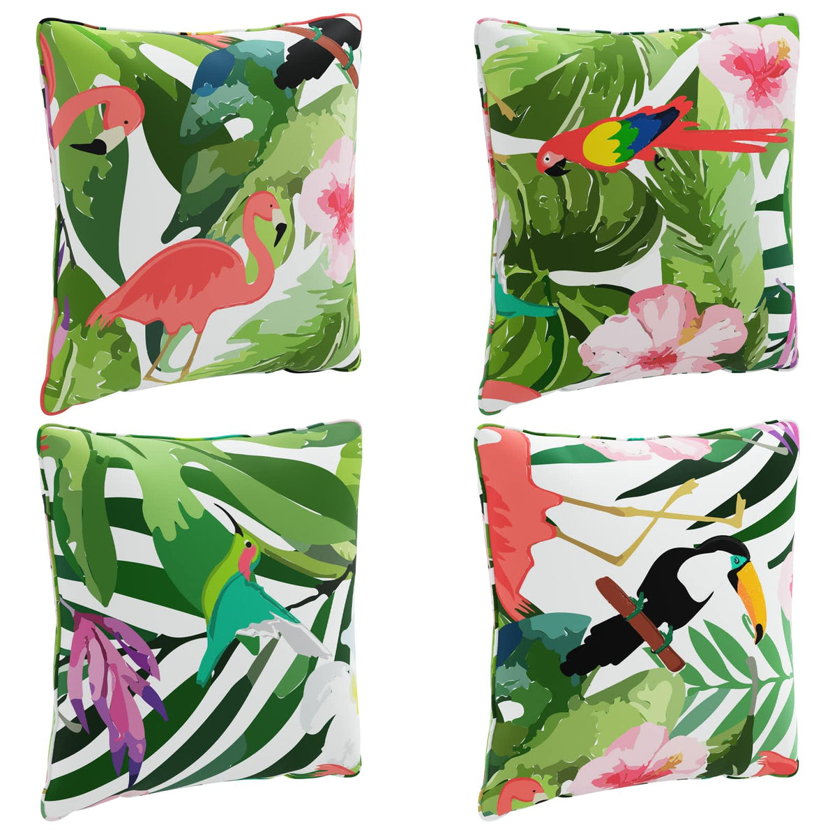 vidaXL Back Cushion PUTTEN 4 pcs 100% Polyester Multicolour 2