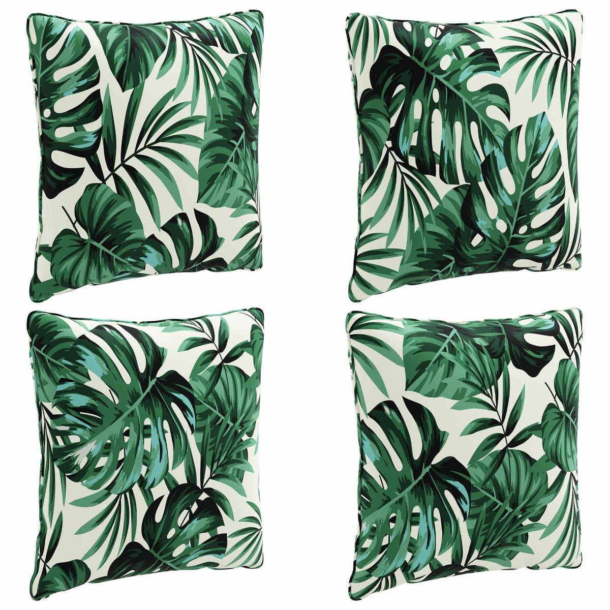 vidaXL Back Cushion PUTTEN 4 pcs 100% Polyester Leaf Pattern 2