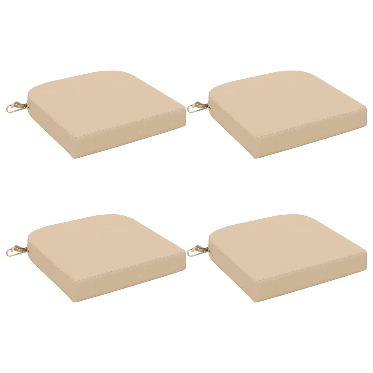 vidaXL 4-Piece Seat Cushions SOEST 4 pcs 100% Polyester Cream 2