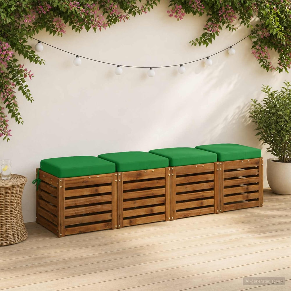 vidaXL 4-Piece Seat Cushions SOEST 4 pcs 100% Polyester Green 1