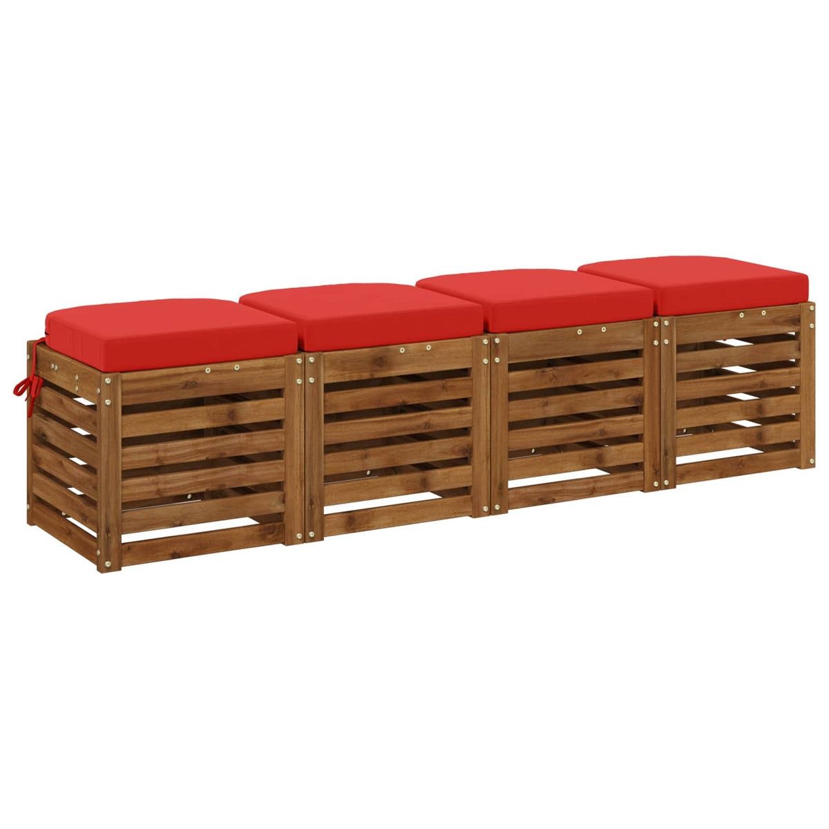 vidaXL 4-Piece Seat Cushions SOEST 4 pcs 100% Polyester Red 3