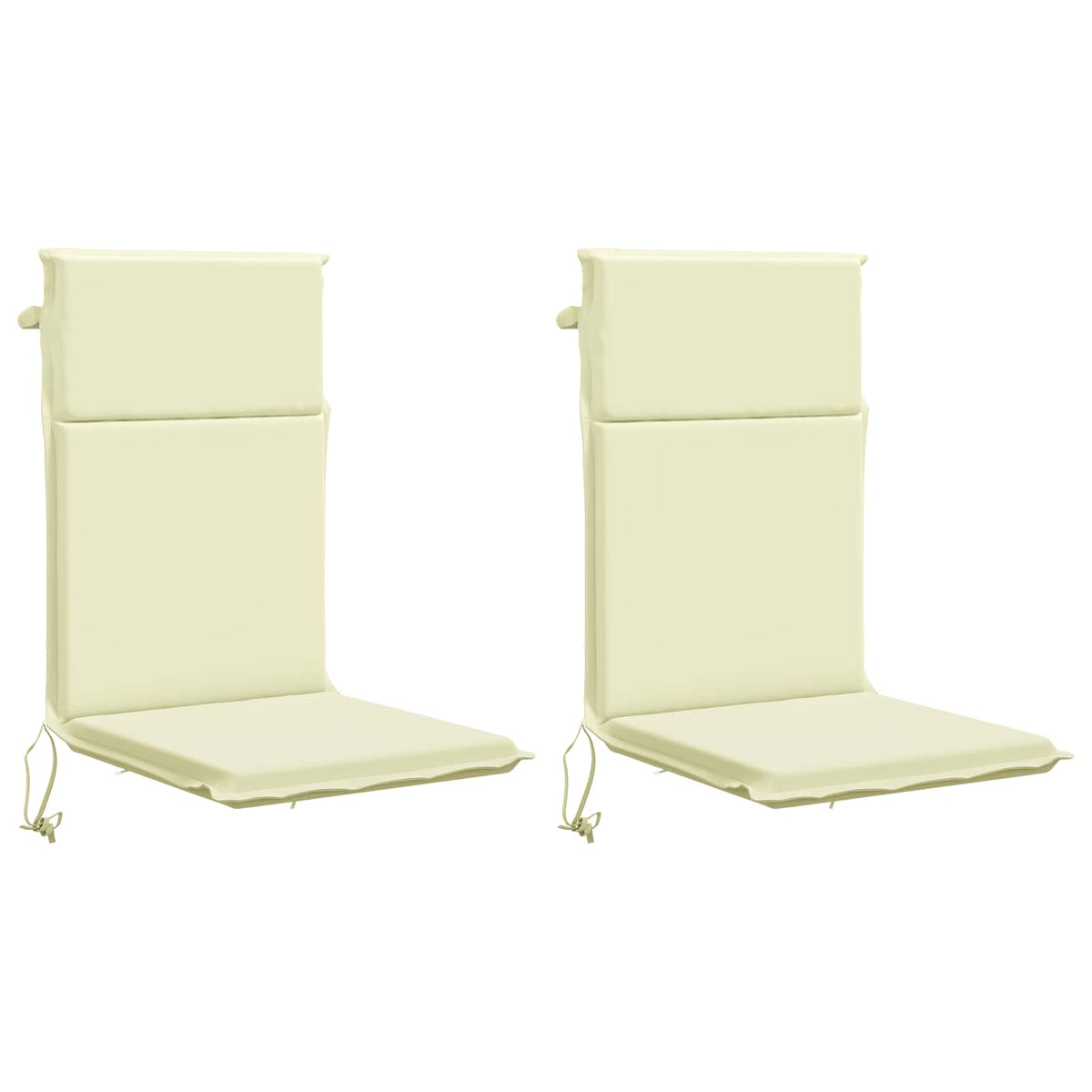 vidaXL High Back Chair Cushion GEMERT 2 pcs 100% Polyester Cream 2