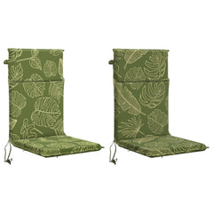 vidaXL High Back Chair Cushion GEMERT 2 pcs 100% Polyester Leaf Design 2