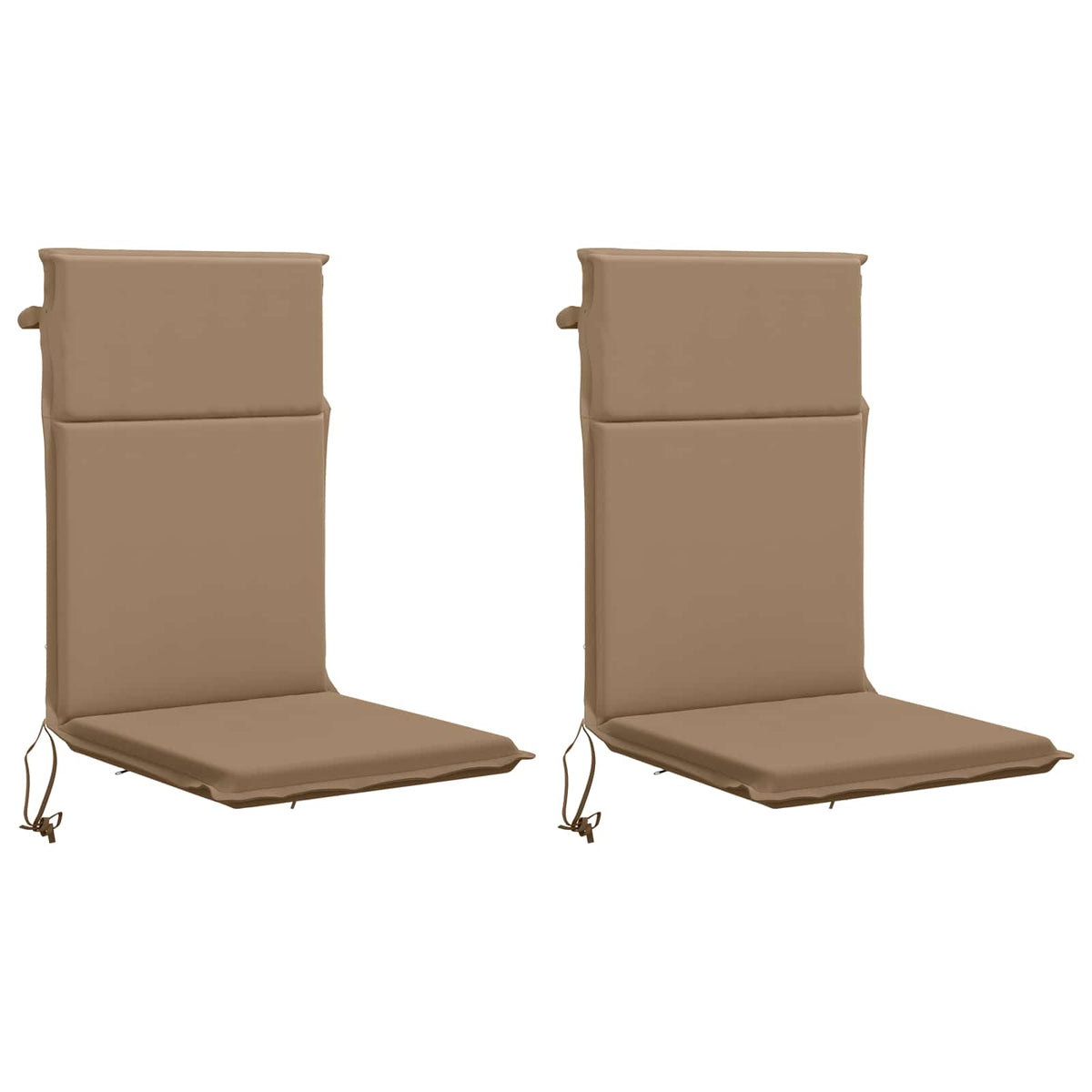 vidaXL High Back Chair Cushion GEMERT 2 pcs 100% Polyester Taupe 2