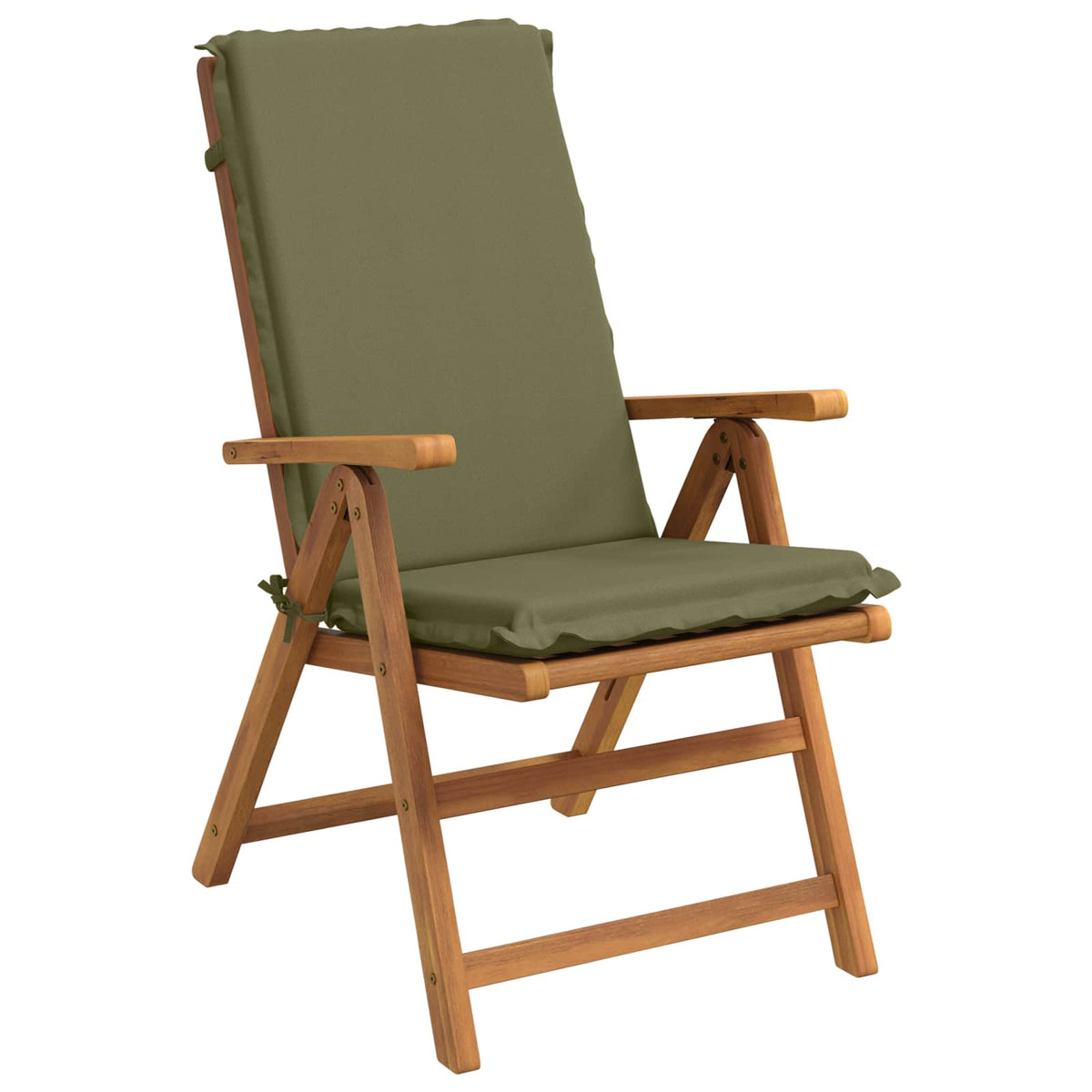 vidaXL High Back Chair Cushion GEMERT 2 pcs 100% Polyester Olive Green 3