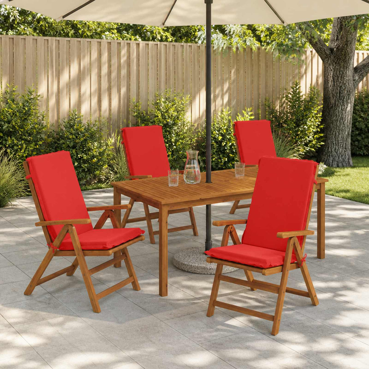 High Back Chair Cushion GEMERT 100% Polyester 4 pcs Red (polyester)