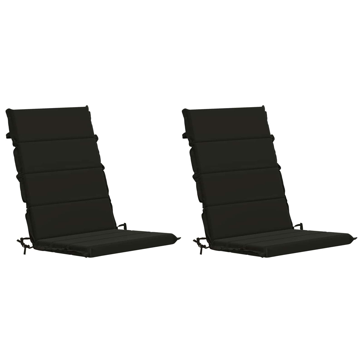 vidaXL High Back Chair Cushion GEMERT 2 pcs 100% Polyester Black 2