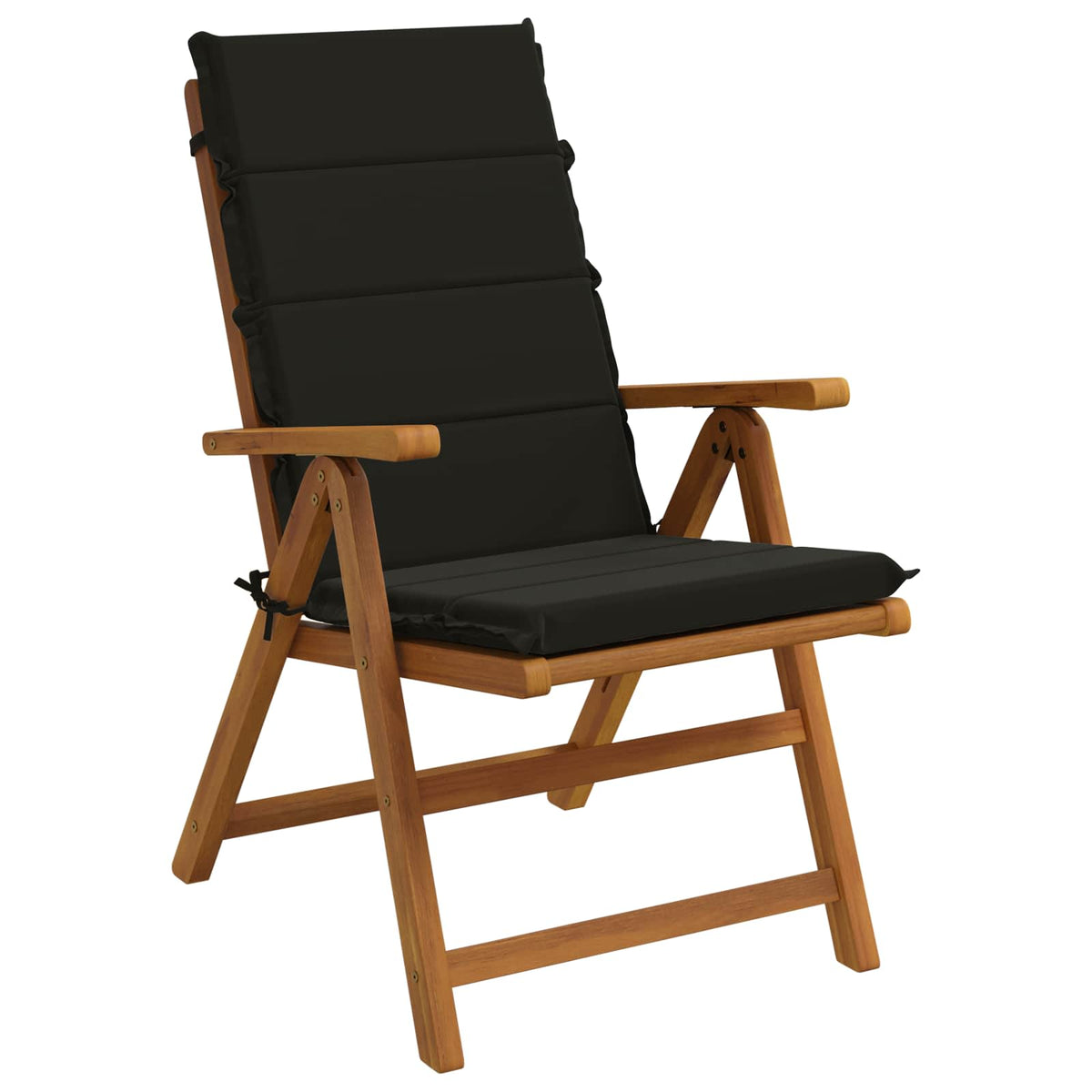 vidaXL High Back Chair Cushion GEMERT 2 pcs 100% Polyester Black 3